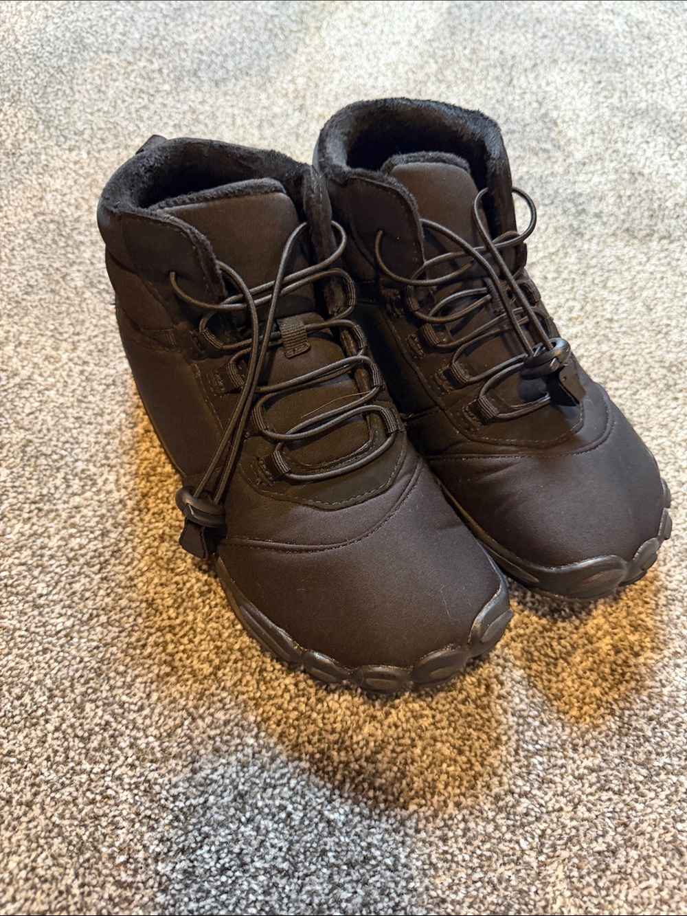 Women's Black Winter Water-Resistant Lace-Top Boots